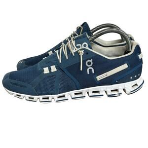 On Running Blue and White Athletic Shoes